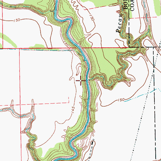 Topographic Map of Pecan Bayou, MS