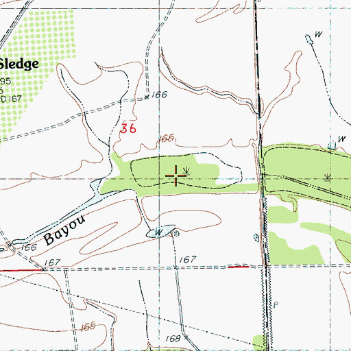 Topographic Map of Pecan Lake, MS