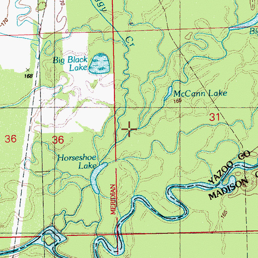 Topographic Map of Peggy Creek, MS