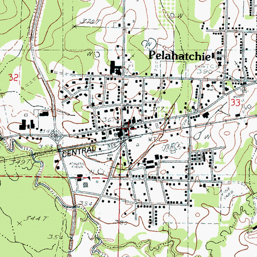 Topographic Map of Pelahatchie, MS