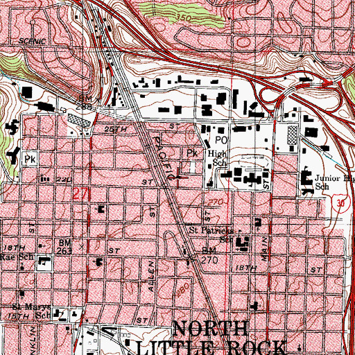 Topographic Map of Lee Chapel African Methodist Episcopal Church, AR