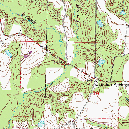 Topographic Map of Penn Branch, MS