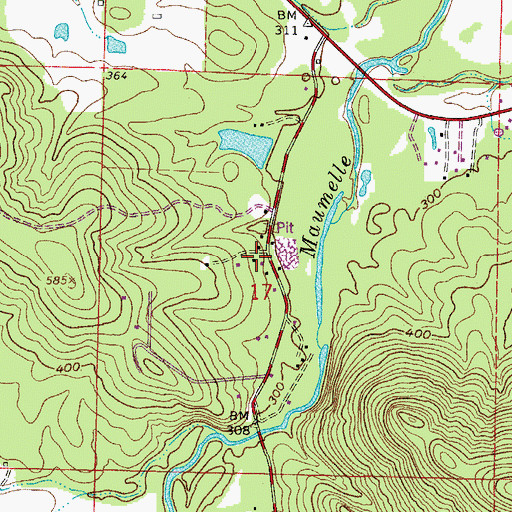 Topographic Map of Lee School (historical), AR