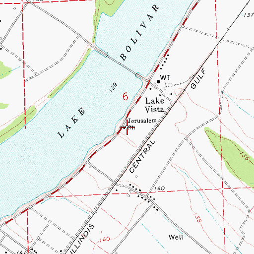 Topographic Map of Jerusalem Church, MS