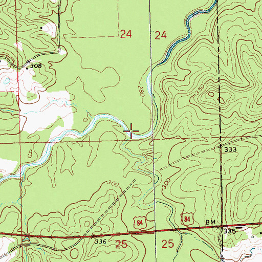 Topographic Map of Perch Creek, MS