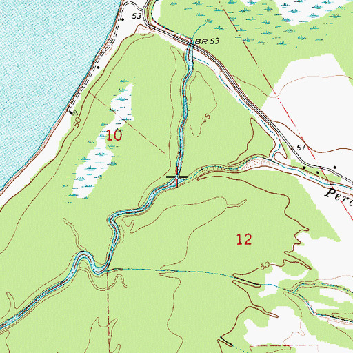 Topographic Map of Percy Creek, MS