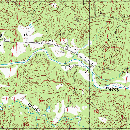 Topographic Map of Percy Creek School, MS