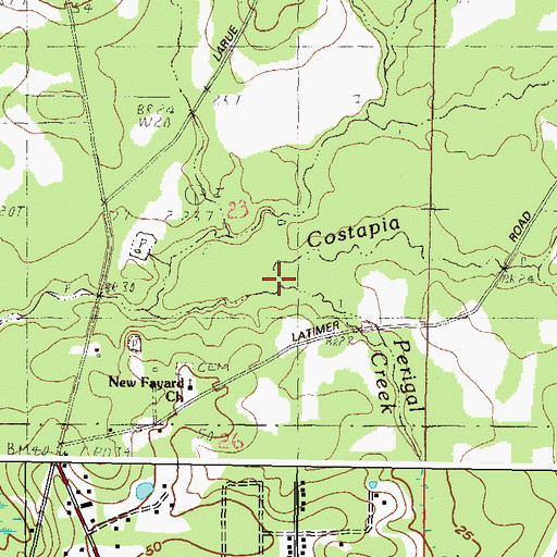 Topographic Map of Perigal Creek, MS