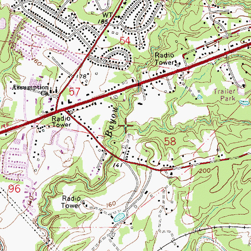 Topographic Map of Perkins Creek, MS