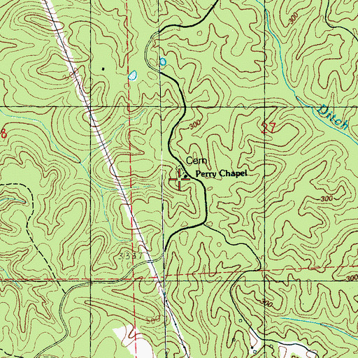 Topographic Map of Perry Chapel, MS