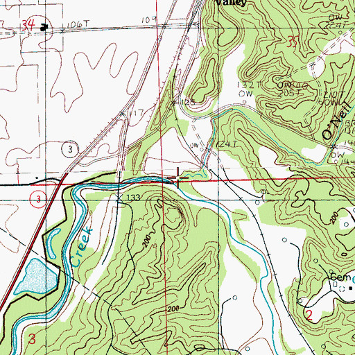 Topographic Map of Perry Creek, MS