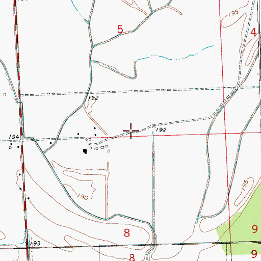 Topographic Map of Perry Farm, MS