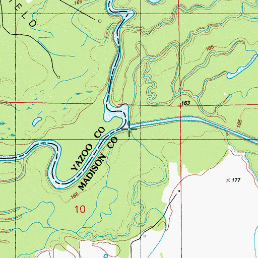 Topographic Map of Persimmon Creek, MS