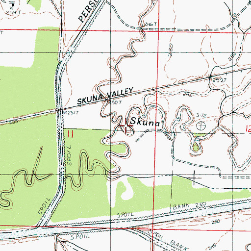 Topographic Map of Persimmon Creek, MS