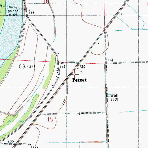 Topographic Map of Peteet, MS