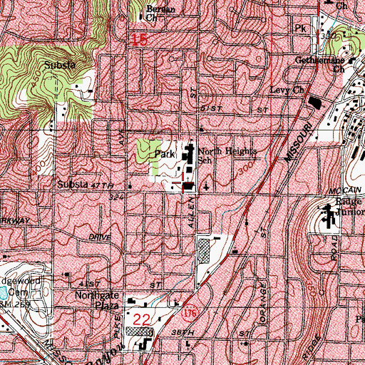 Topographic Map of Levy United Methodist Church, AR