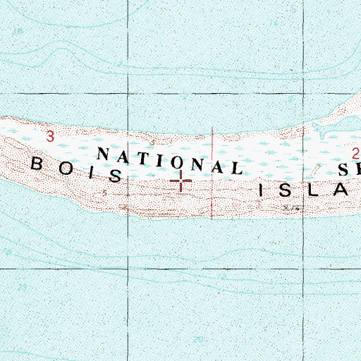 Topographic Map of Petit Bois Island, MS