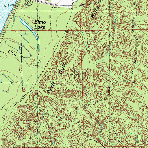 Topographic Map of Petit Gulf Hills, MS
