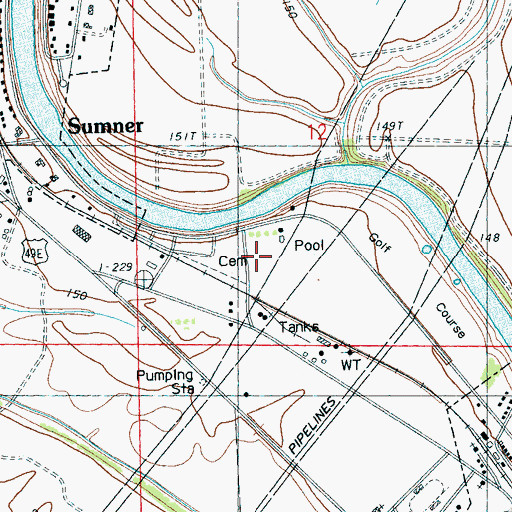 Topographic Map of Petty Chapel, MS