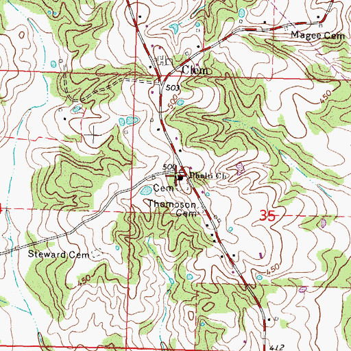Topographic Map of Phalti Church, MS