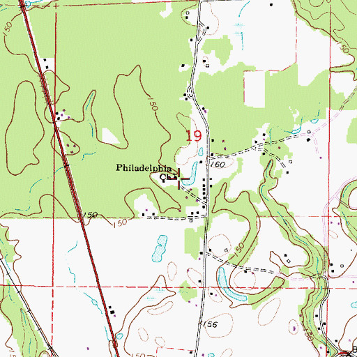Topographic Map of Philadelphia Church, MS