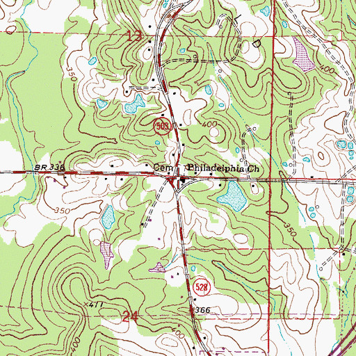 Topographic Map of Philadelphia Church, MS