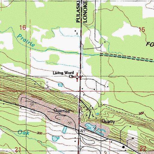 Topographic Map of Living Word Church, AR