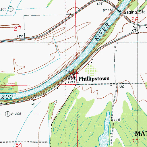 Topographic Map of Phillipstown, MS