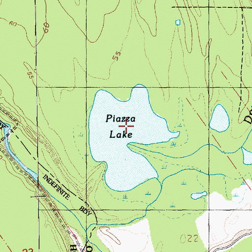 Topographic Map of Piazza Lake, MS