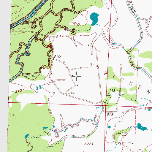 Topographic Map of Pickens Oil Field, MS