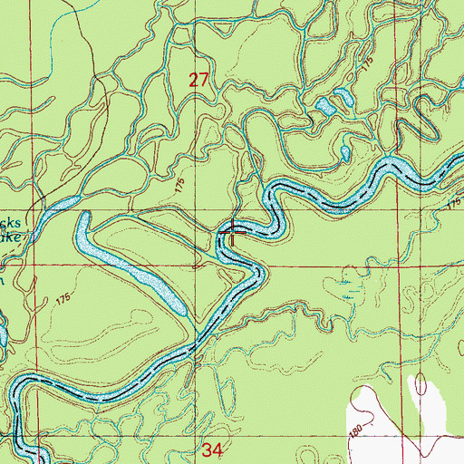 Topographic Map of Pickett Creek, MS