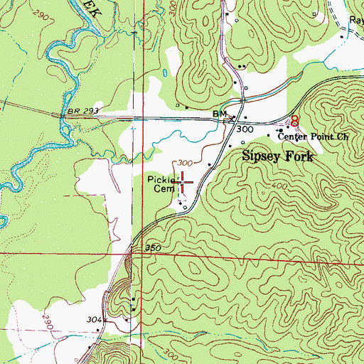 Topographic Map of Pickle Cemetery, MS
