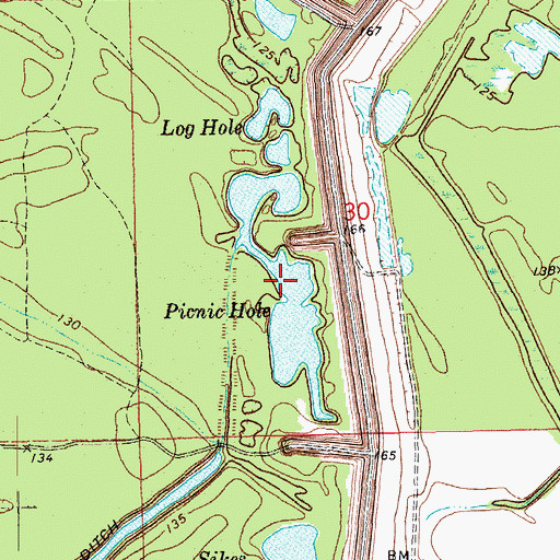 Topographic Map of Picnic Hole, MS