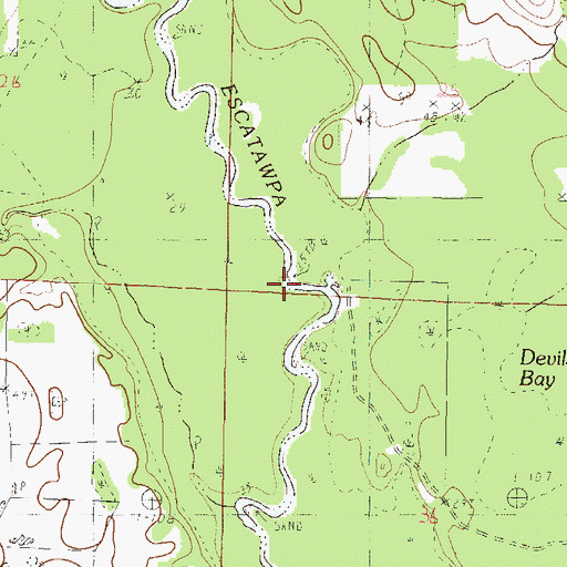 Topographic Map of Pierce Branch, MS