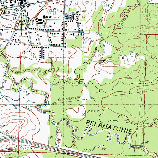Topographic Map of Pierce Creek, MS