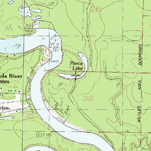 Topographic Map of Pierce Lake, MS