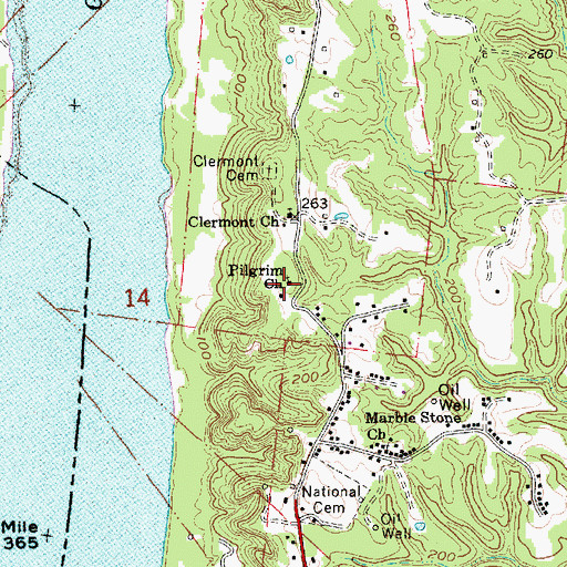 Topographic Map of Pilgrim Church, MS