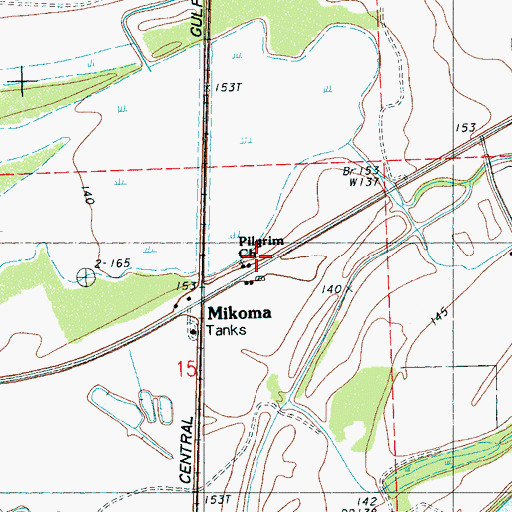 Topographic Map of Pilgrim Church, MS
