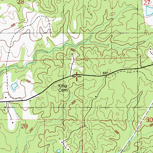 Topographic Map of Pilgrim Rest Church, MS