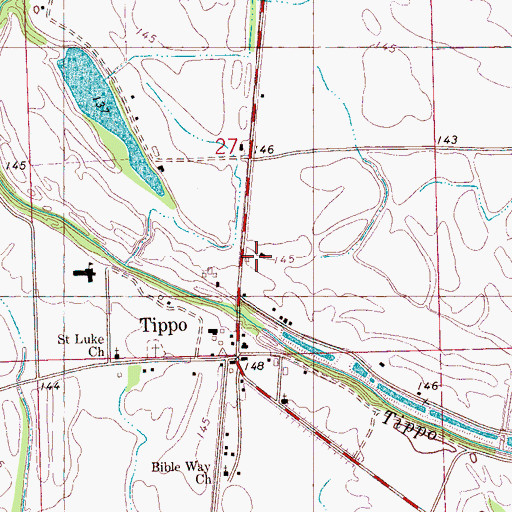 Topographic Map of Pilgrim Rest Church, MS