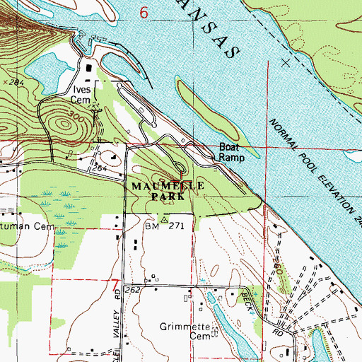 Topographic Map of Maumelle Park, AR