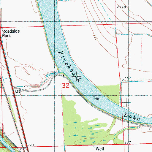 Topographic Map of Pinchback Lake, MS
