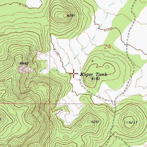 Topographic Map of Koger Tank, AZ