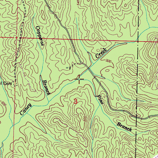 Topographic Map of Pine Branch, MS
