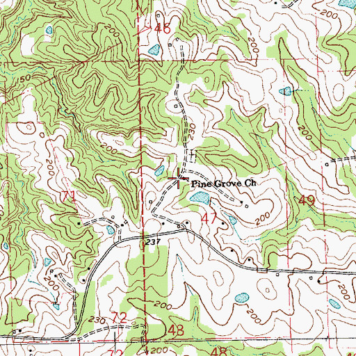 Topographic Map of Pine Grove Church, MS