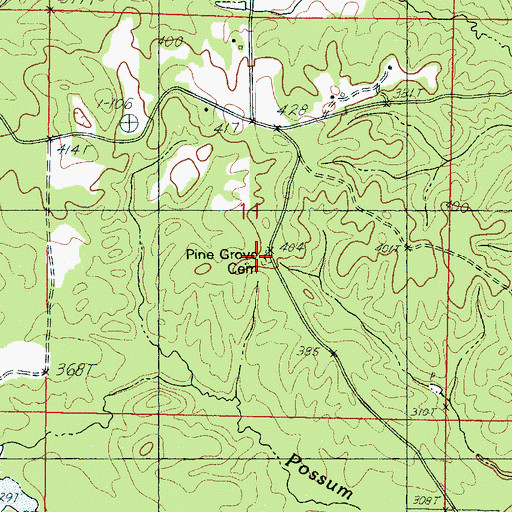 Topographic Map of Pine Grove Church, MS