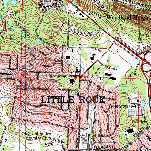 Topographic Map of Montessori School, AR