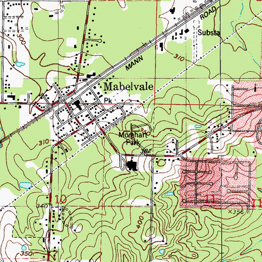 Topographic Map of Morehart Park, AR