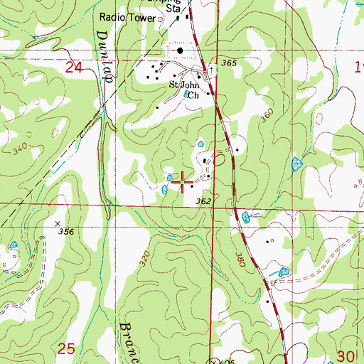 Topographic Map of Pine Grove School, MS