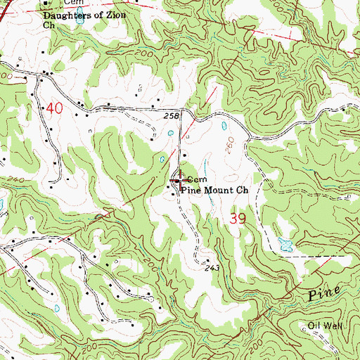 Topographic Map of Pine Mount Church, MS